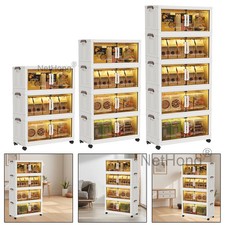 3/4/5 Tier Clothes Storage Boxes Folding Stacking Wardrobe Cabinet Organiser Bin