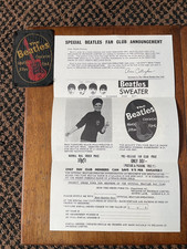 The Beatles Special Fan Club  Announcement Letter + Original Badge c1964 Ex