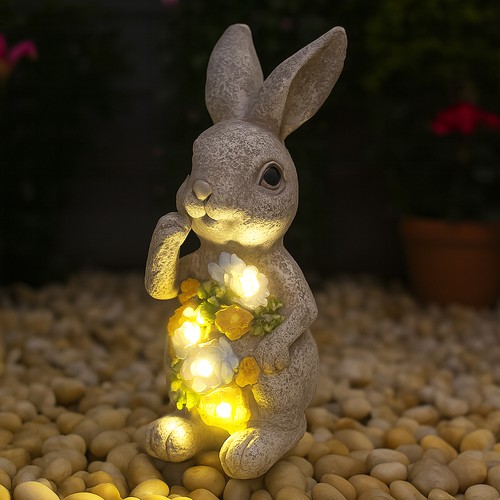 Garden solar rabbit - garden, statue