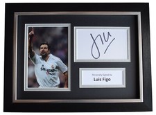 Luis Figo Signed A4 Framed