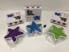 Cat Kitten Star Toy - Automatic Battery Operated Feather - Green Blue Purple   