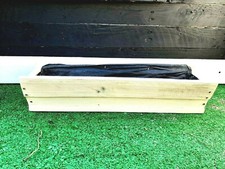 Wooden Planter Trough Planting Box Reclaimed Timber 60cm Length Window Box 