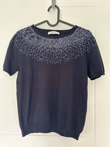 Zara knit navy blue - knit, sequin