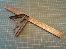 Vintage Combination Set Square Tool with Spirit Level