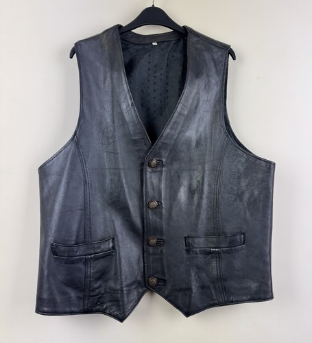 Real leather waistcoat vest - real,
