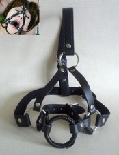 Dungeon Wheel Slave Restrain Faux Leather Ball Gag Head Hood Party Mouth Wear UK