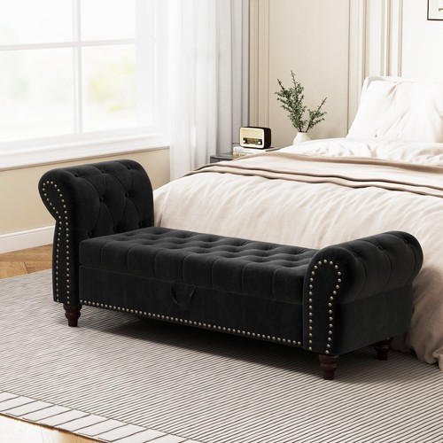 Velvet end bed - of, bench