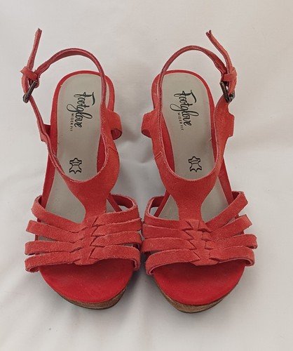 Footglove red leather suede - red,
