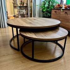 Oak-Effect Set of 2 Nested