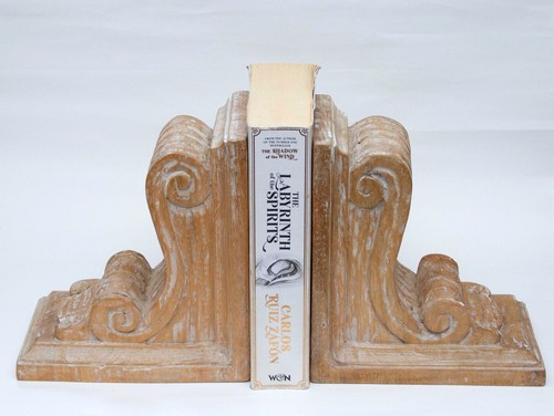 Pair rustic carved wooden - rustic,