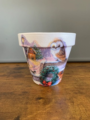 Plant pot terracotta owl - plant,