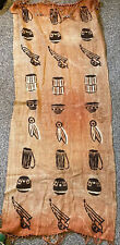 Unusual Ethnic Tribal Style Brown Beaded Tasselled Table Runner 49" x 19" 