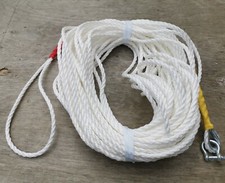 150 FOOT OF NEW 8MM ROPE. WHITE  - ANCHOR BOAT MOORING  thimble & shackle 