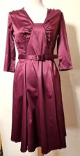 Ladies 1950s 40s Burgundy