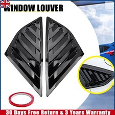 2X Gloss Black Window Louver Rear Side Vent Cover For 12-18 Ford Focus ST RS MK3