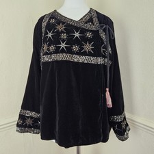 Zara Velvet Embroidered Kimono