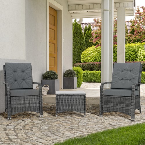 3pc rattan table chair - 3pc,