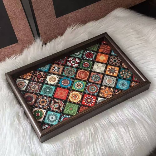 Mandala tile art tray - mandala,