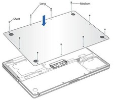 Laptop bottom case screw - bottom,