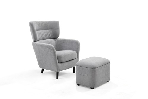 Light grey chairs footstool - light,