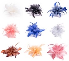 Flower Feather Comb Fascinator