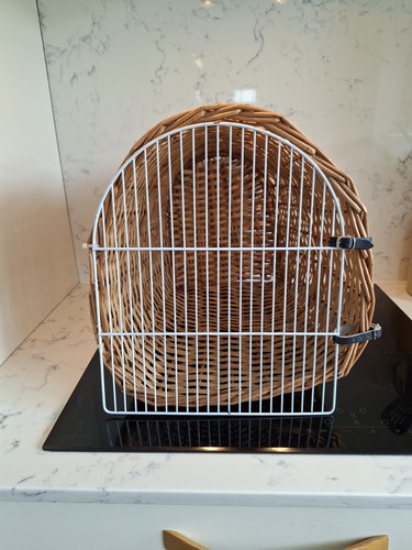 Vintage wicker cat basket pet - vintage,