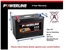Car Battery 334 Powerline 250