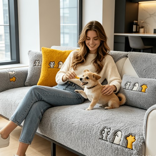 Thick warm faux lambswool - thick, sofa