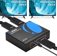 OREI HDMI Splitter 1 In2 Out 4K - 1X2 HDMI Display Duplicate/Mirror - Powered Sp