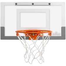 Indoor Mini Basketball Hoop with Clear Backboard and Steel Rim for Doors
