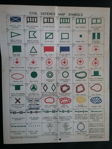 Civil defence map symbols - defence,