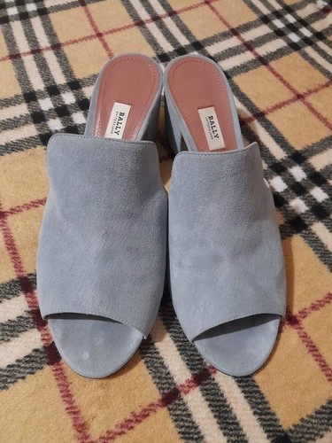 Women bally mules blue - bally, suede