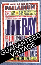 1953 GUARANTEED VINTAGE Johnnie Ray poster London Palladium (signed by Max Wall)