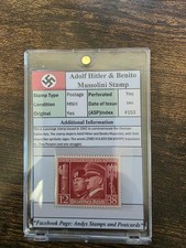 Nazi Third Reich WWII Adolf Hitler and Benito Mussolini Stamps