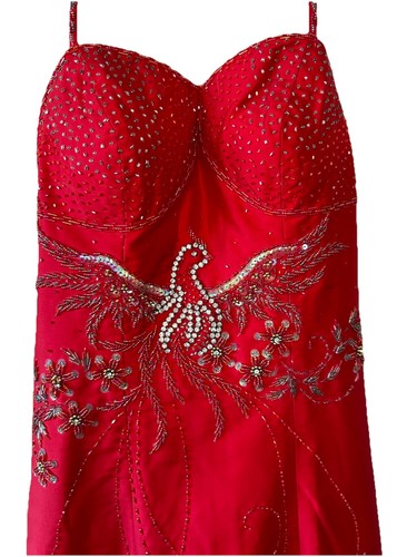 Vtg y2k red beaded phoenix - y2k,