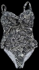 Marks & Spencer Black & white swimsuit with tummy control.sz 16