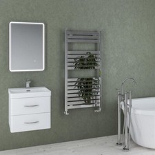 Staverton 1200x600 Chrome Designer  Square Towel Rail 41.0134 1629 BTU's