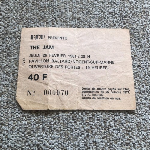 The jam paul weller ticket - the,