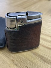 Leather Ronson Varaflame Lighter In Pouch