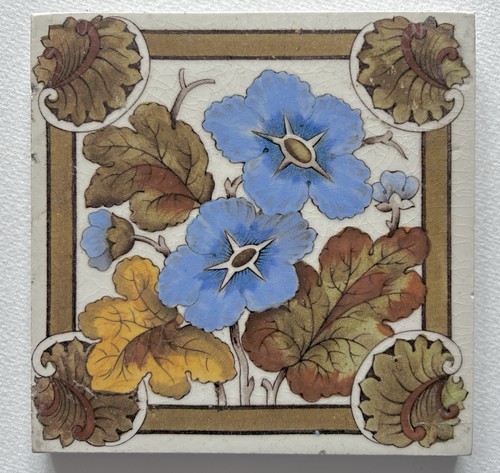 Antique edwardian ceramic tile - antique,