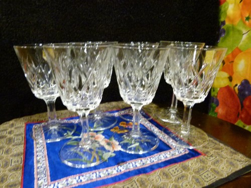 Crystal glasses with faceted - glasses,