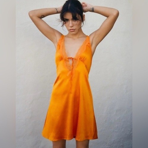 Zara orange contrasting lace - zara,