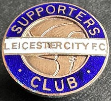 LEICESTER CITY Vintage SUPPORTERS CLUB Badge Maker FATTORINI & Sons B'ham 25mm