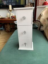 13'' wood cabinate 3 drawers with crystal knobs .upright or horazontal