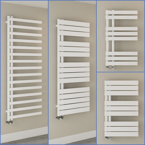 White bathroom heated towel - bathroom,