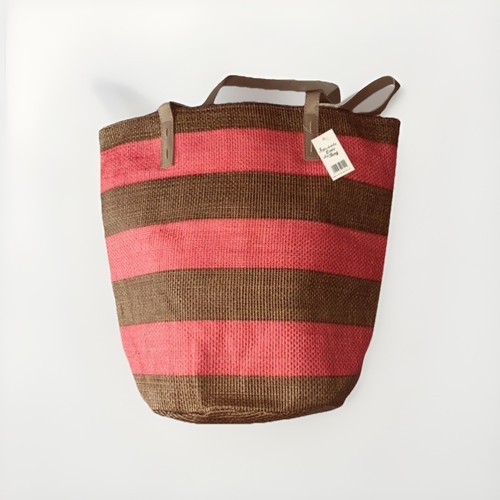 Large pink striped - pink, beach