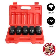 5pcs 12 Point Axle Hub Nut Deep Impact Socket Tool Set 30mm 32mm 34mm 35mm 36mm