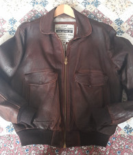 80s LEVI'S REGULATION CHINOS L1 (G1) LEATHER AERO JACKET - MEDIUM (L/XL) UK MADE