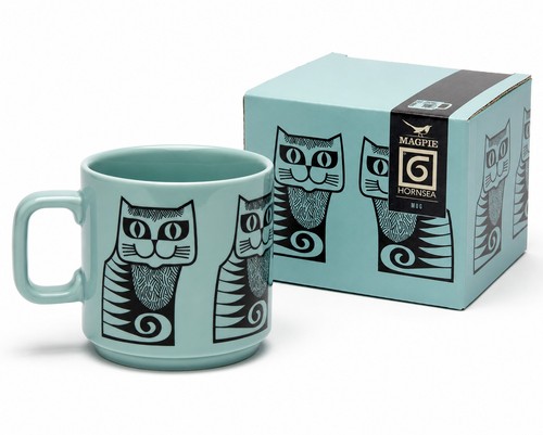 Boxed magpie hornsea cat mug - magpie,