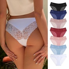 1 Or 3 Pack Women Sexy Lace French Knickers Boxer Briefs Underwear Pants UK 8-12